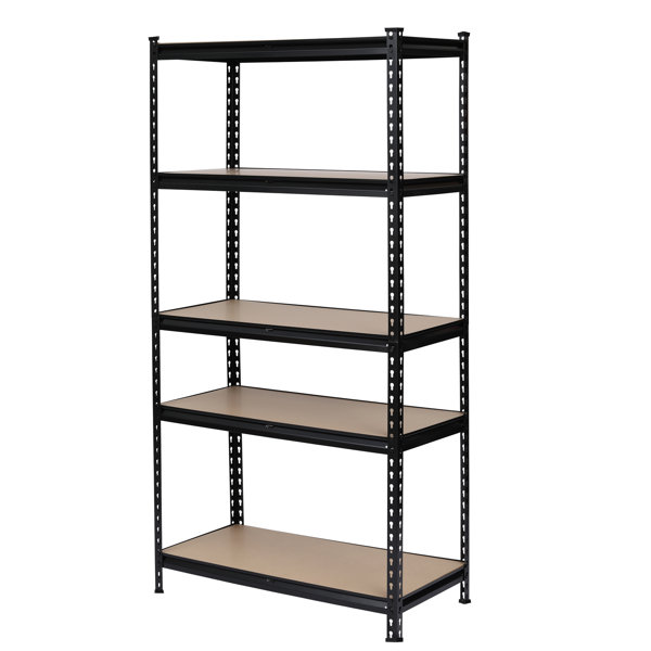 17 Stories 5 Tiers Powder Coated Storage Rack Shelving Unit Gray Wayfair